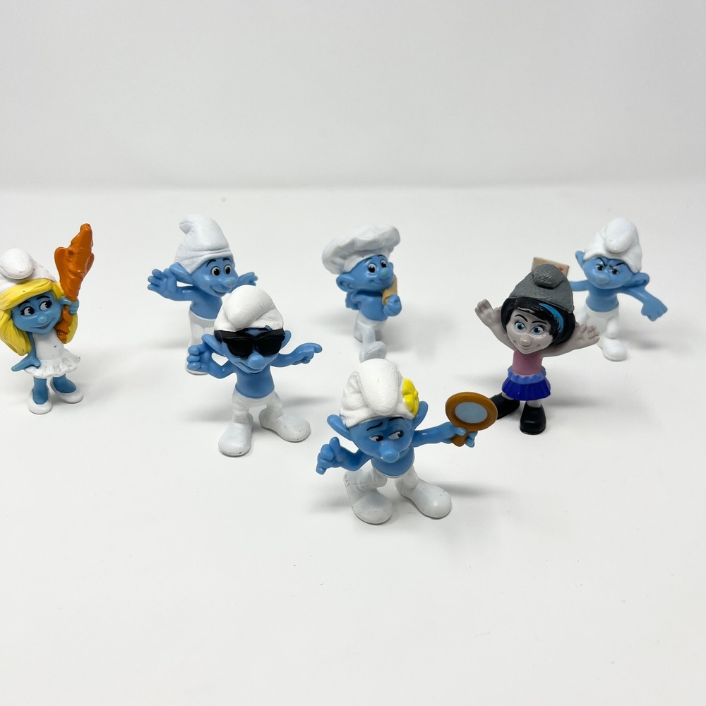 The Smurfs Movie Lost Village Piece Mini Figure Set Smurfette Vexy Peyo Lot of 7